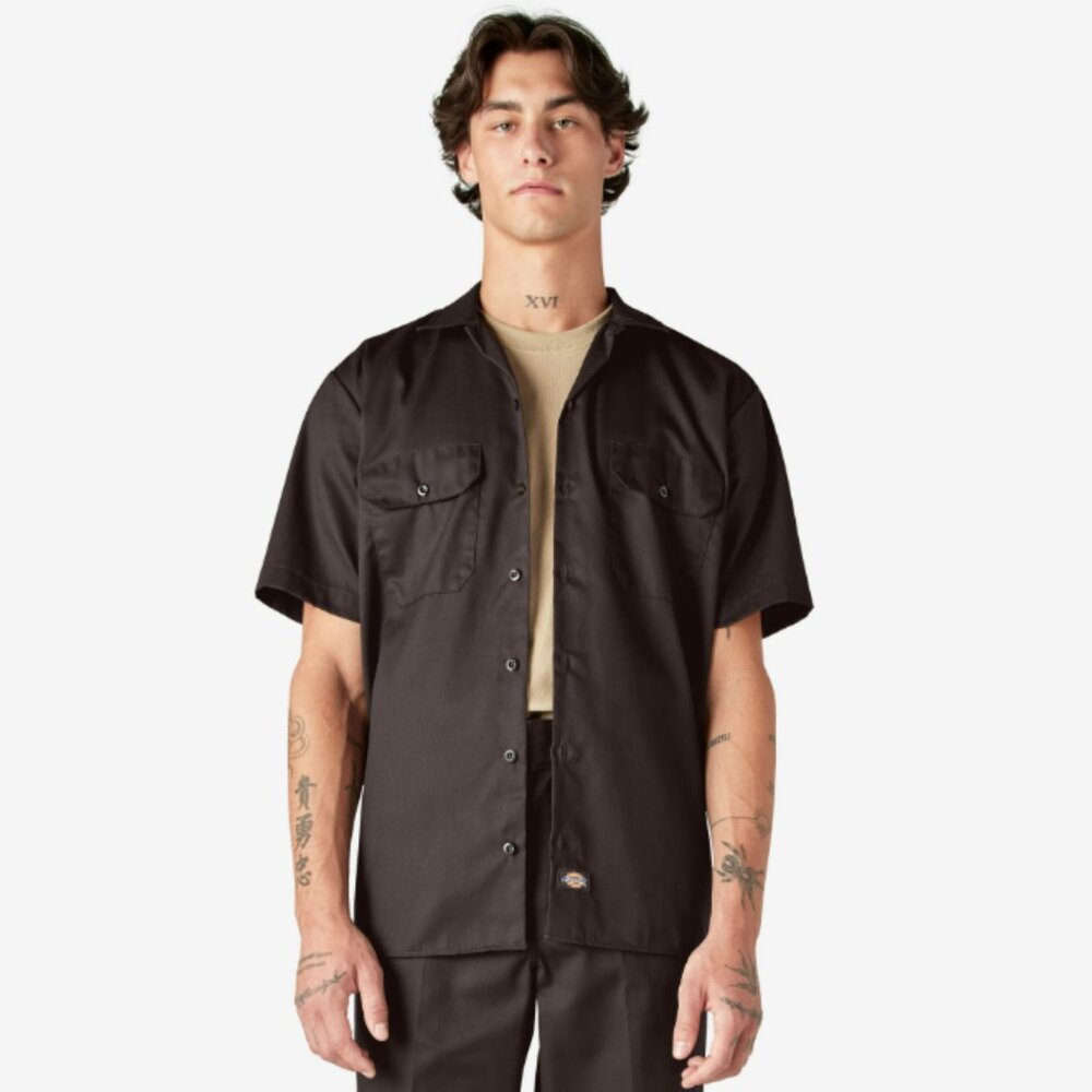 Dickies Short Sleeve Work Shirt in Black Size M